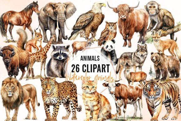 Download Watercolor Animals Sublimation Clipart - Premium Resources