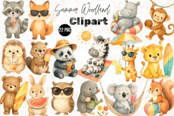 Download Summer Woodland Animals Clipart Bundle - Premium Resources