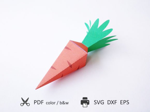Download Carrot 3D Template for Paper Crafting - Paper crafting Collection