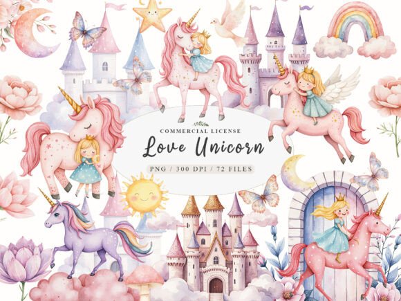 Download Magical Kingdom Pastel Cute Unicorn Png - Premium Resources
