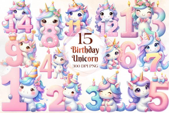 Download Birthday Unicorn Sublimation Clipart - Premium Resources
